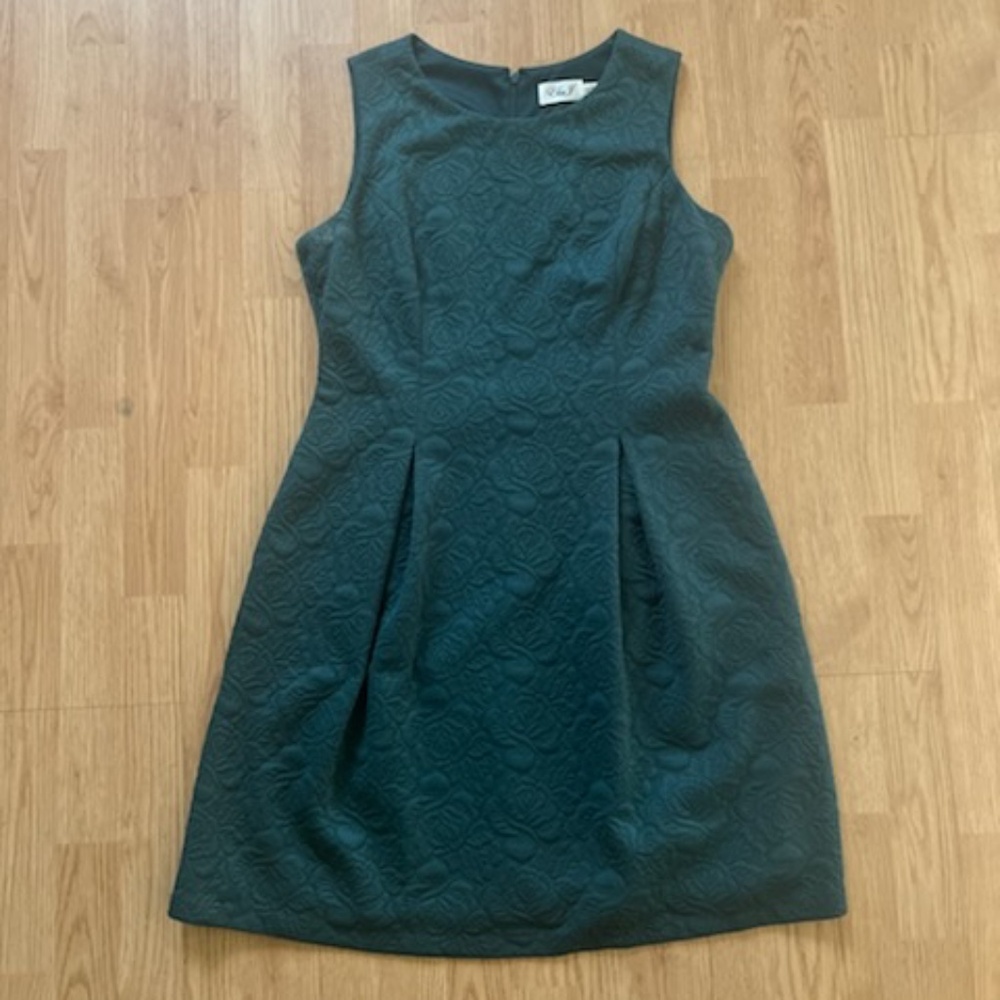 Eliza J Patterned Sleeveless Dress Hunter Green 14